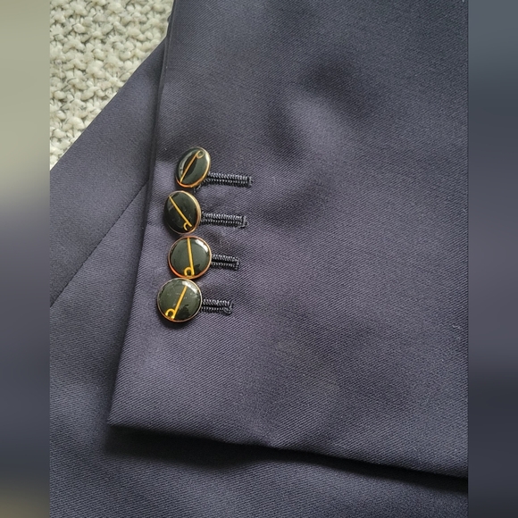 Dunhill Double Breasted Navy Blue Blazer with gold and black logo D buttons - Picture 12 of 16